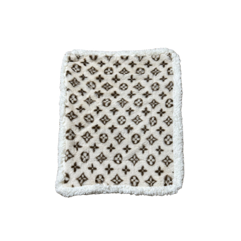 Weiches Plaid mit beigem Aufdruck