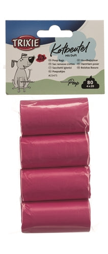 Pink poop bags with hearts