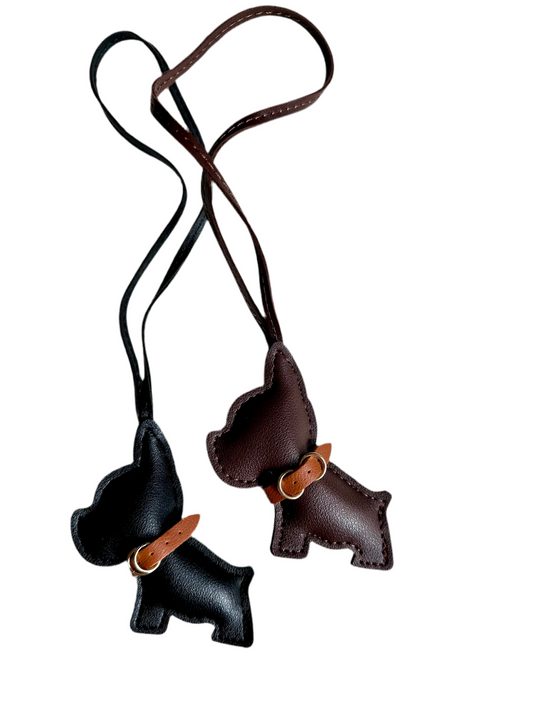 Franse Bulldog Lederen Hanger – Stijlvol Accessoire voor Hondenliefhebbers