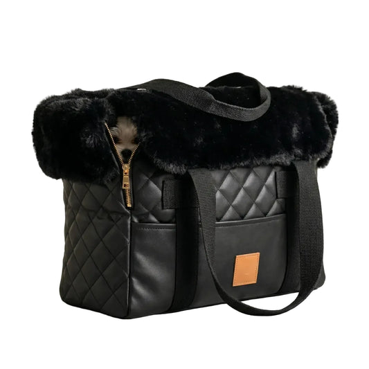 Bau Barù – Annalisa Luxe Hondendraagtas Eco Trap Black & Rabbit Black