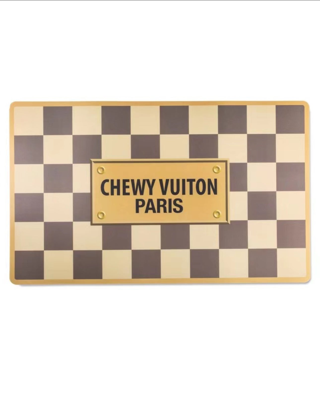 Chewy Vuiton Voer - Drinkbak set bruin - Golden Poms