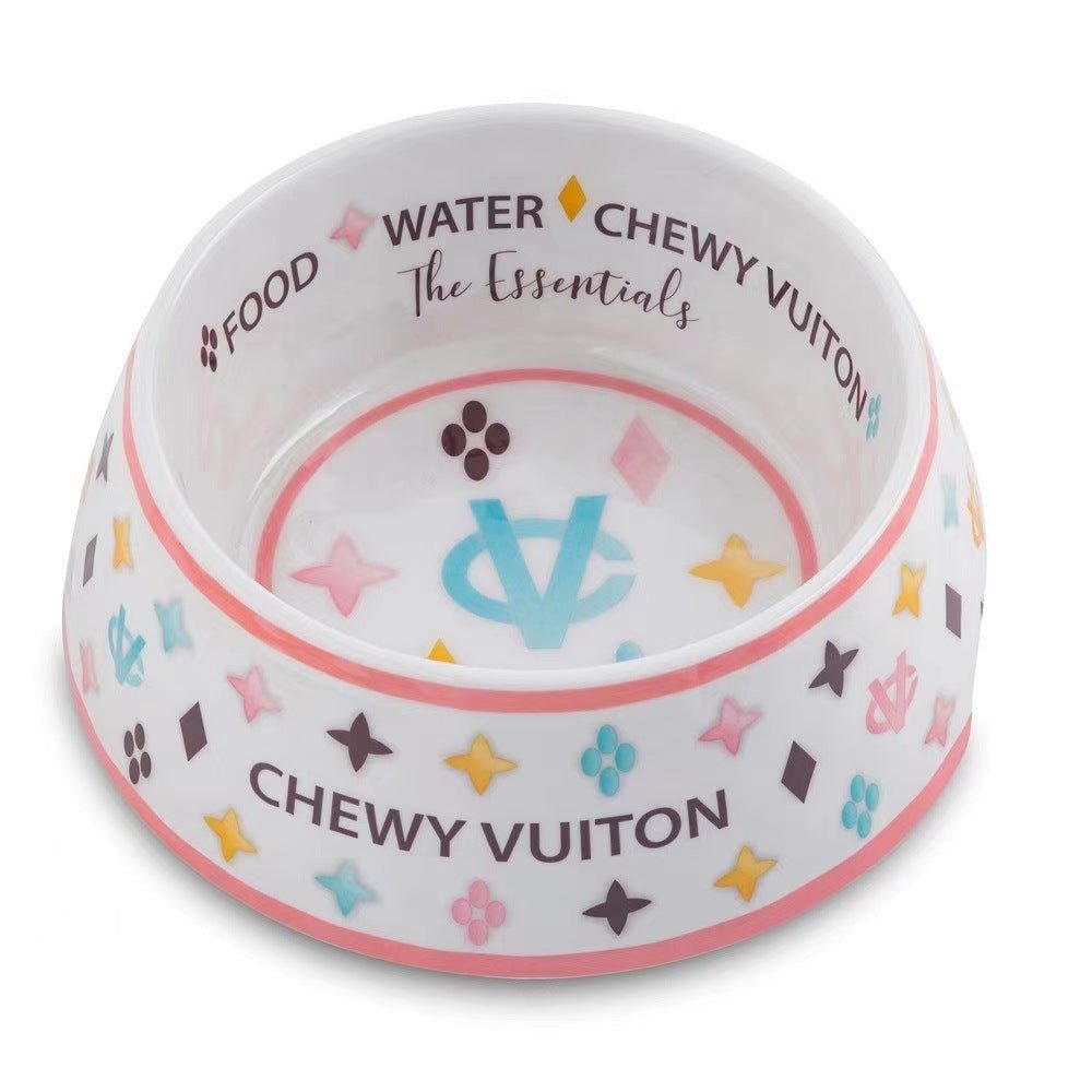 Chewy Vuiton Voer - Drinkbak set roze - Golden Poms