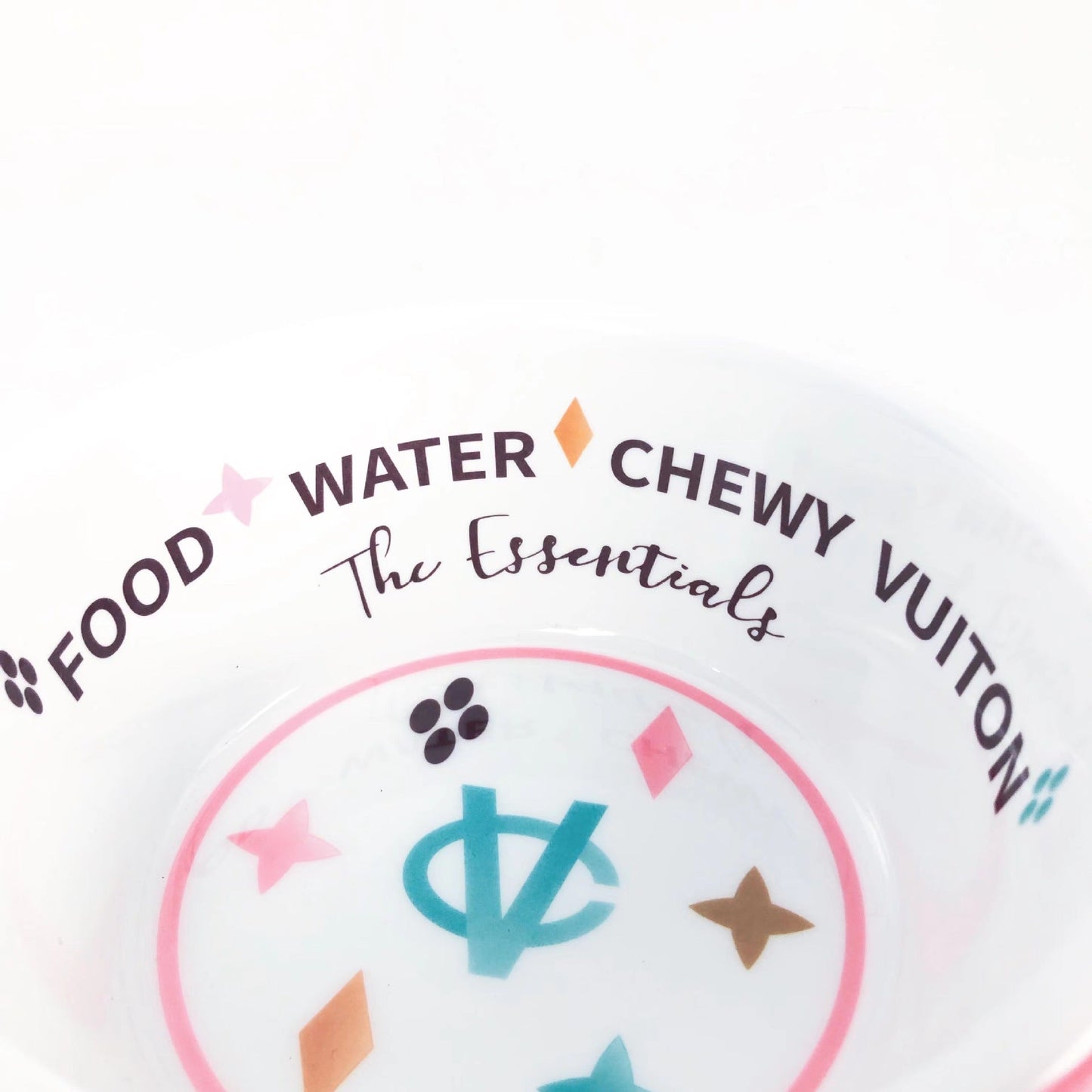 Chewy Vuiton Voer - Drinkbak set roze - Golden Poms