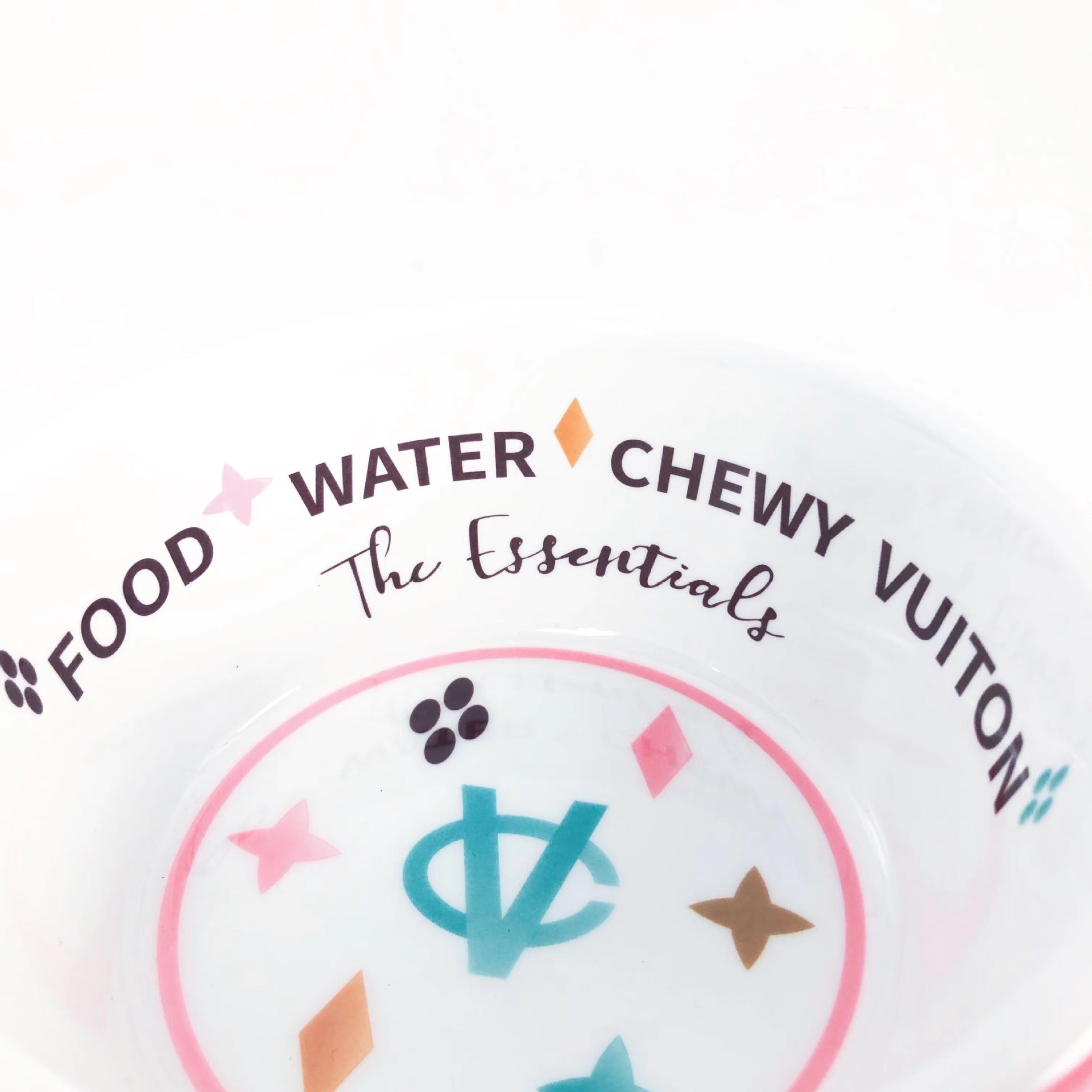 Chewy Vuiton Voer - Drinkbak set roze - Golden Poms