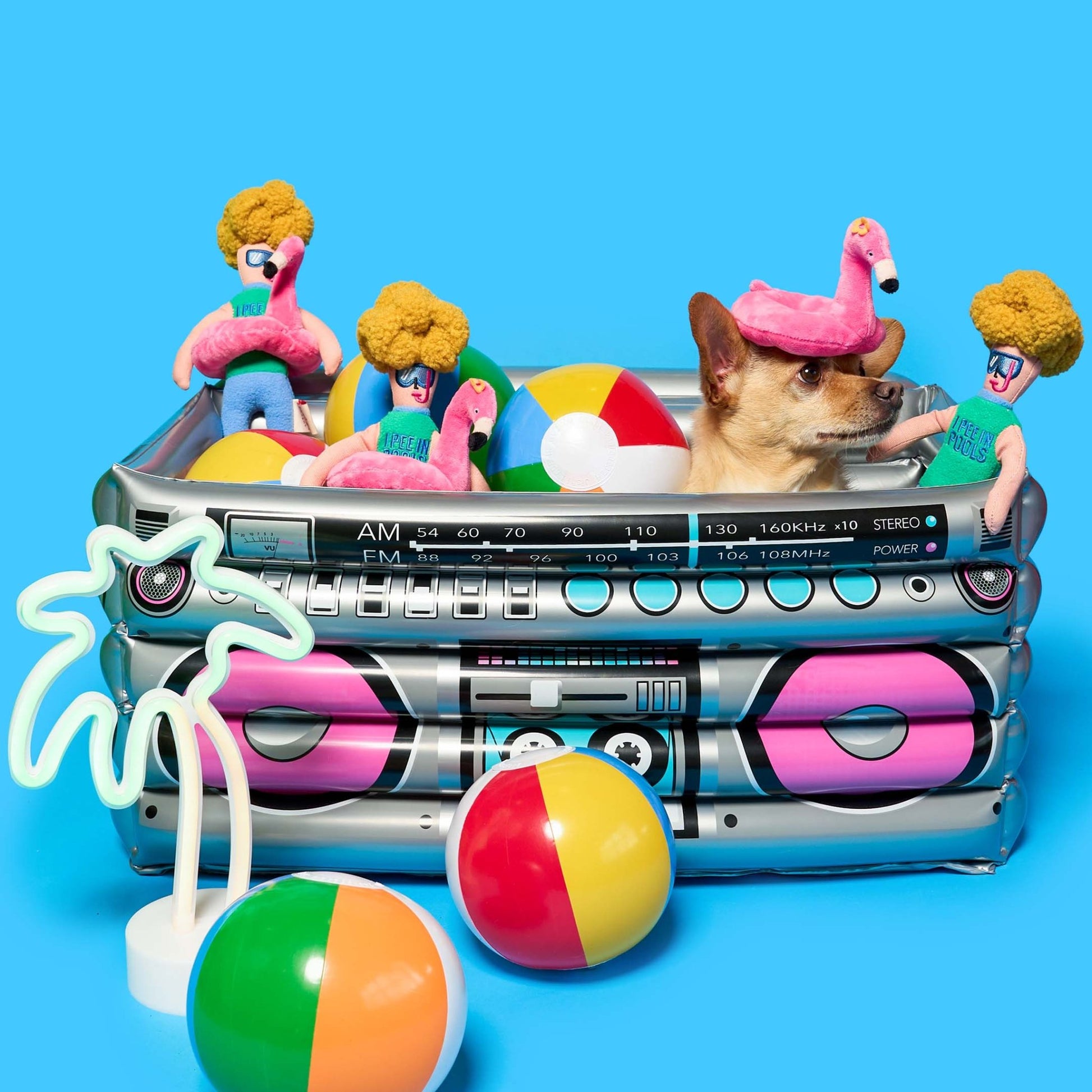 The Furryfolks | Snuffelspeelgoed - Flamingo Hooman - Golden Poms