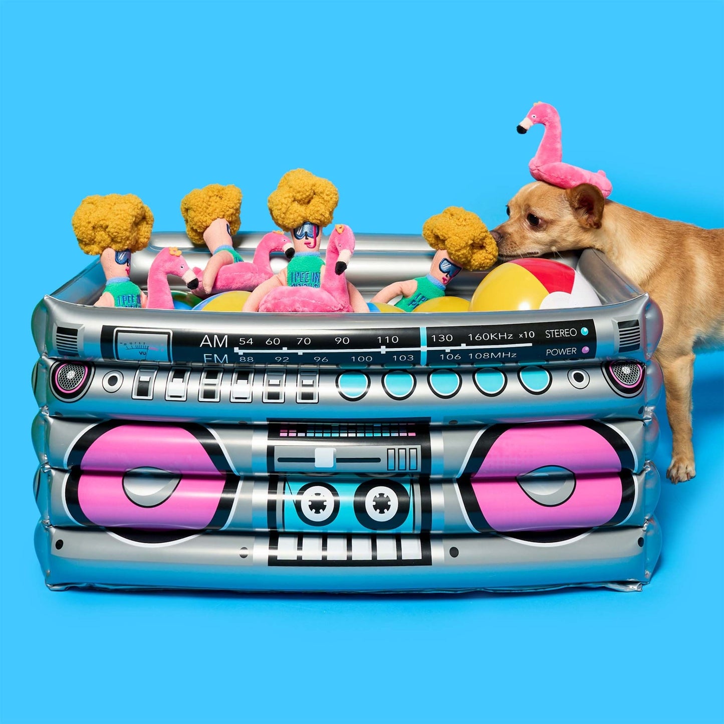The Furryfolks | Snuffelspeelgoed - Flamingo Hooman - Golden Poms