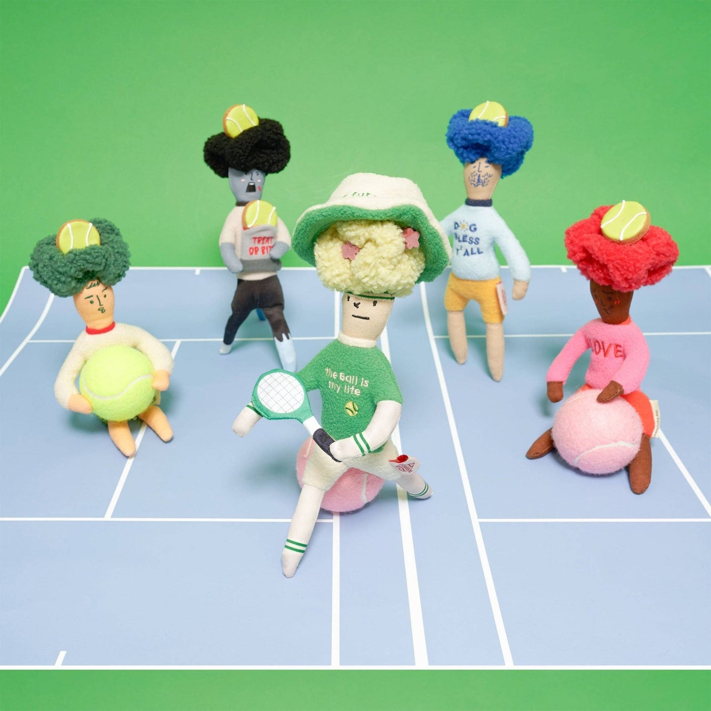 The Furryfolks | Snuffelspeelgoed - Tennis Hooman - Golden Poms