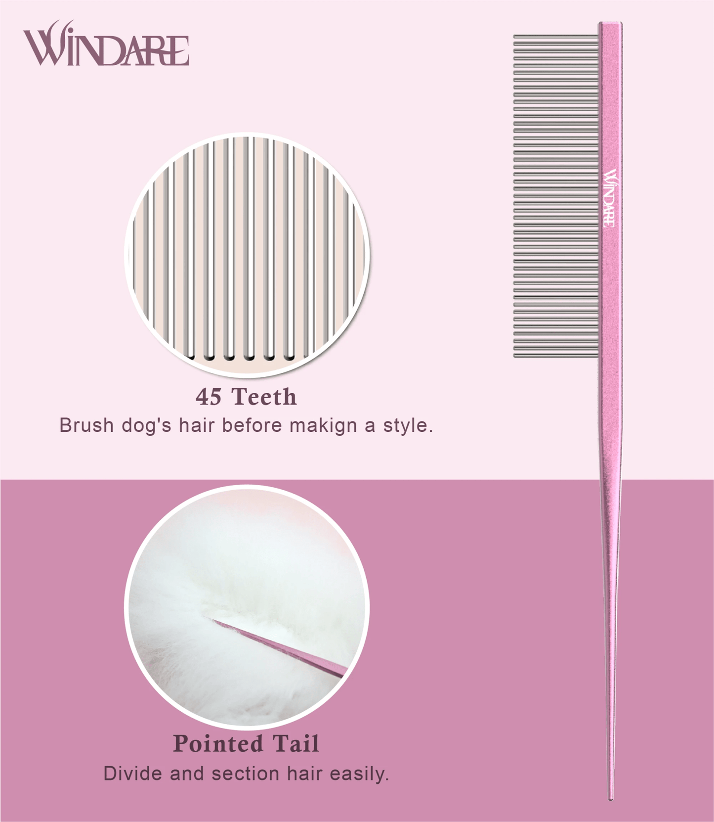 WindarePro - Puntkam | Roze - Golden Poms