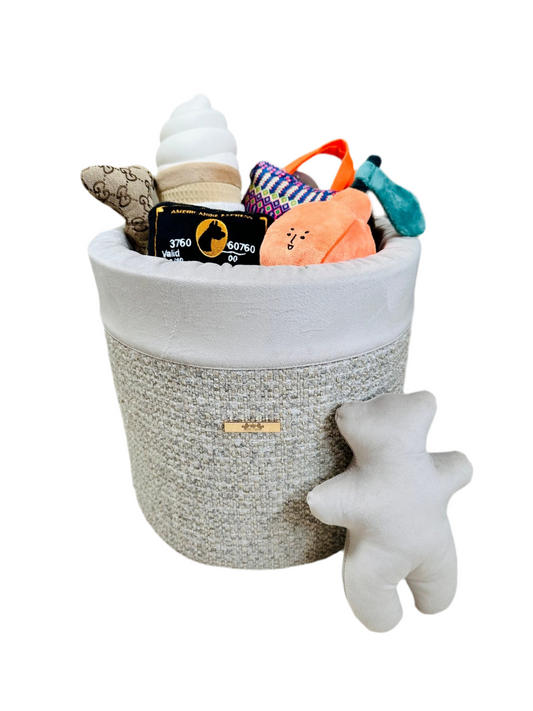 Elite Puppy | Speelgoedmand Soft Grey Tweed