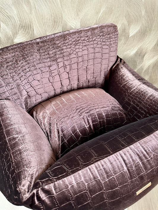 Elite Puppy | Autostoel Velvet Croco Brown