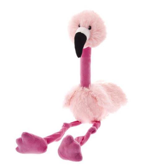 Flamingo Fabulous – Fluffy Hondenspeeltje met Lange Poten & Pieper