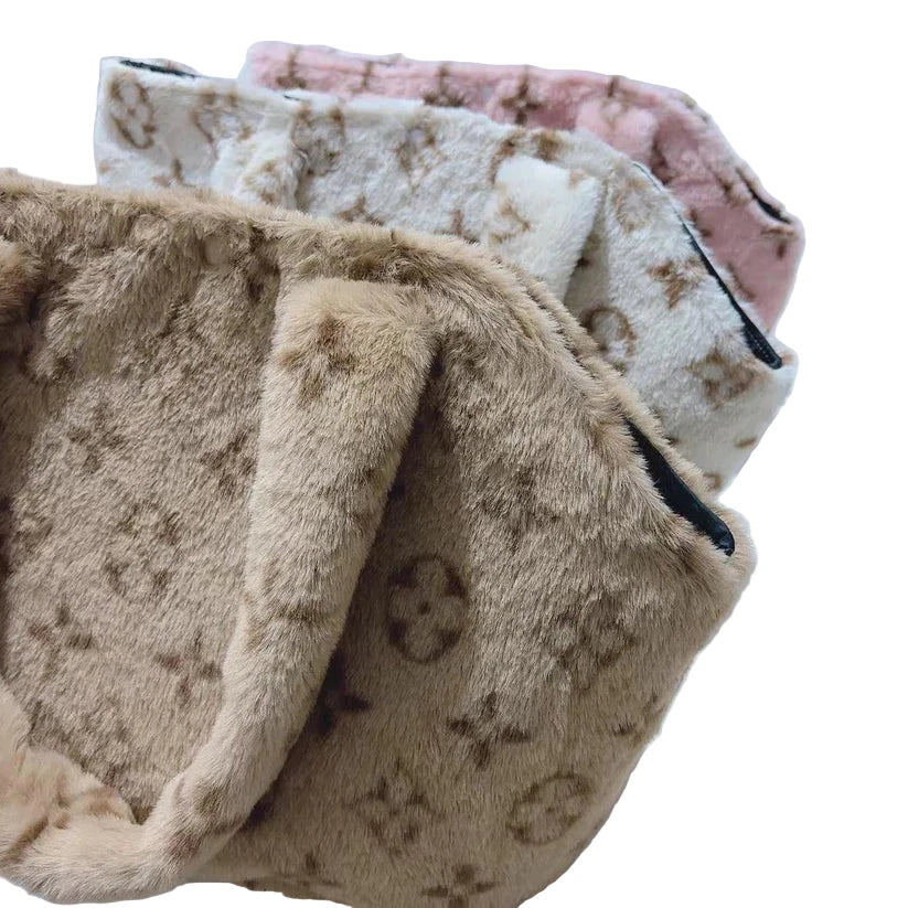 Zachte Hondentas met Print - Bruin