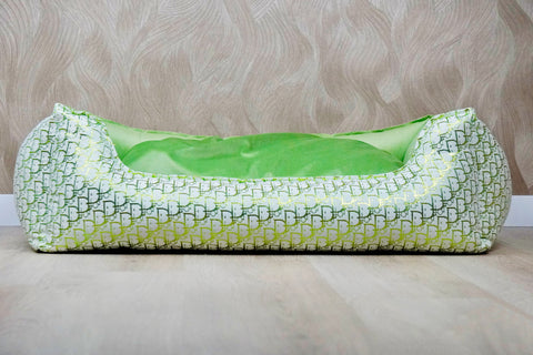 Luxe Handgemaakte Velvet Hondenmand | DD print Groen