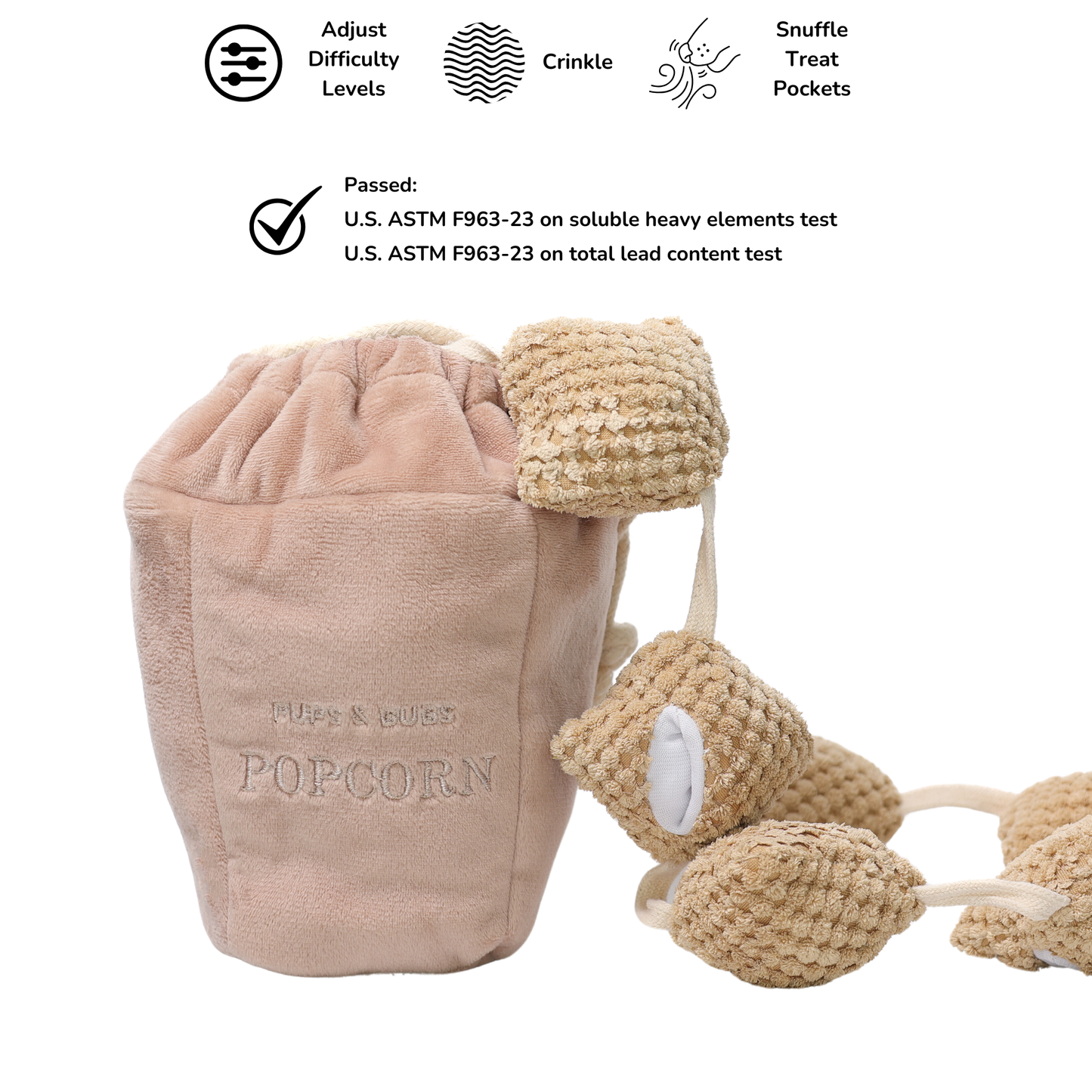 Pups & Bubs - Popcorn Nosework Enrichment Toy | Snuffel | Squeaker