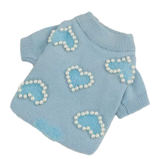 Hondentrui Hartjes Parels Blauw