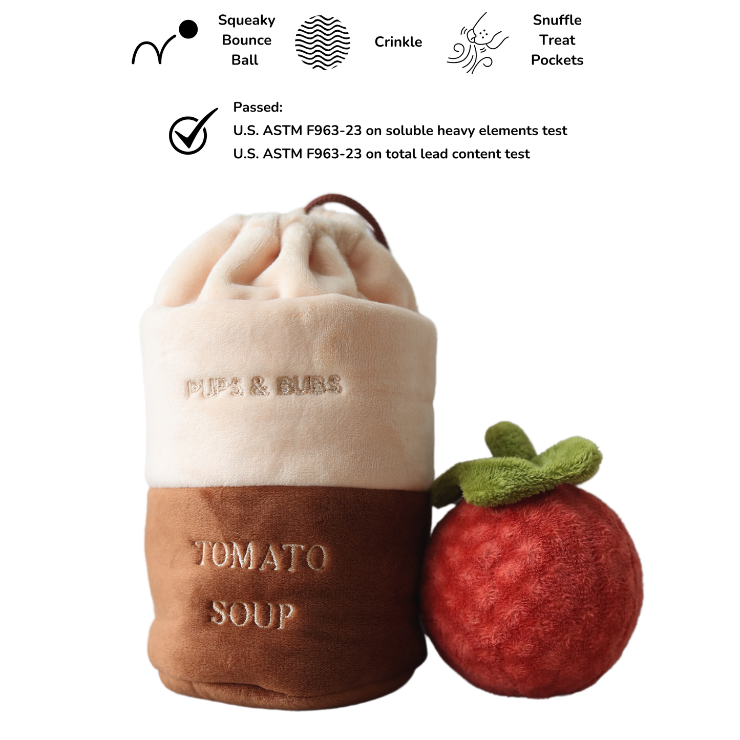 Pups & Bubs - Tomatensoep Nosework Enrichment Toy | Snuffel | Squeaker