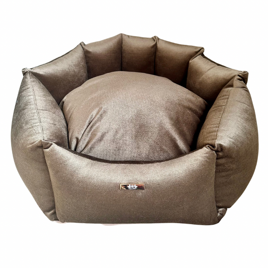 Muschelkorb mit GG-Aufdruck Beige