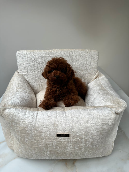 Elite Puppy | Autostoel Soft Velvet Crème