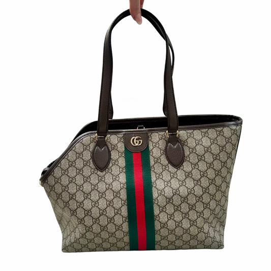 Luxe Beige Hondendraagtas met Stripe Details