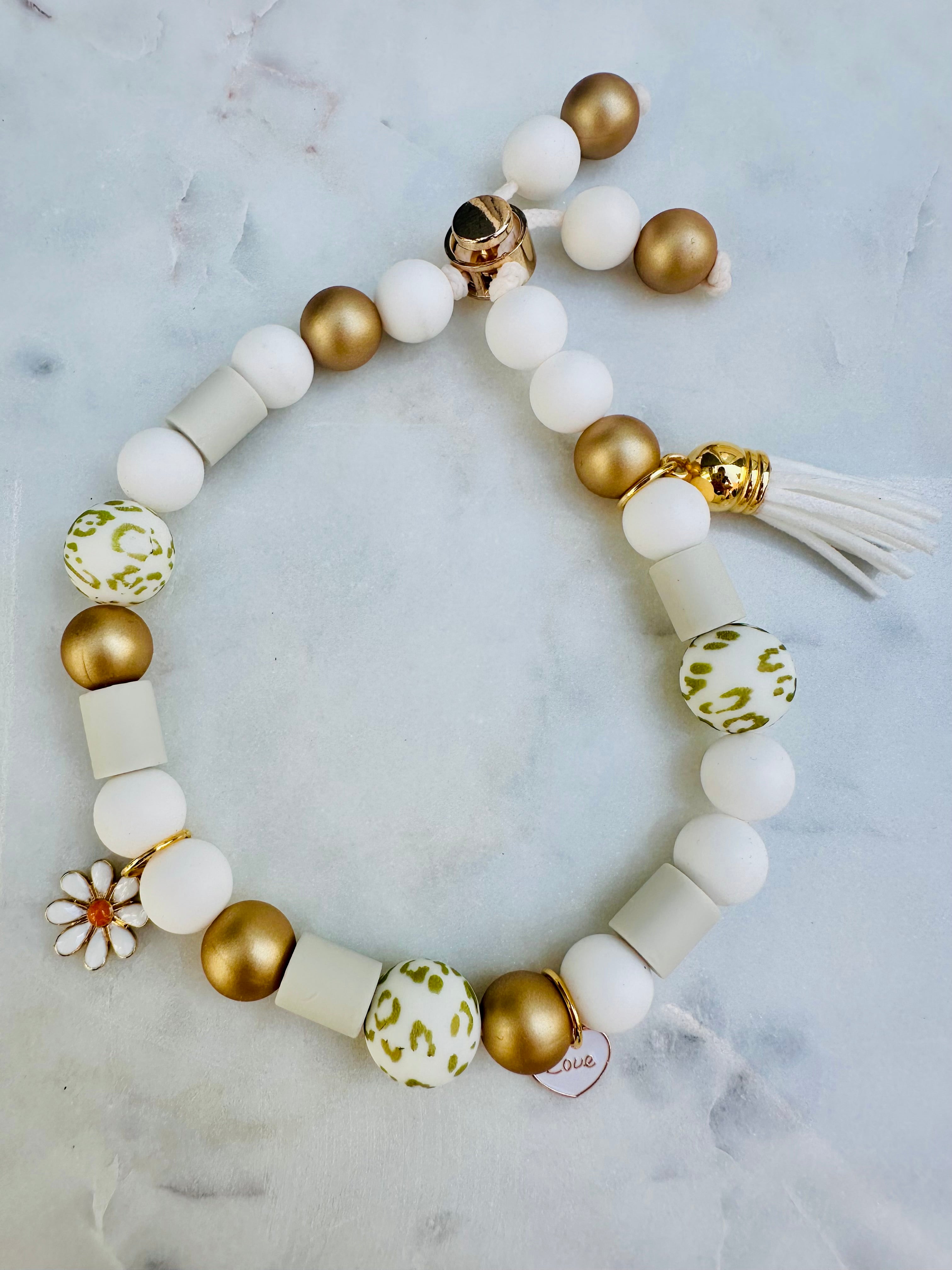 Beads By Cheyenne | EM Anti Vlooien & Teken Kralenband - Goldie