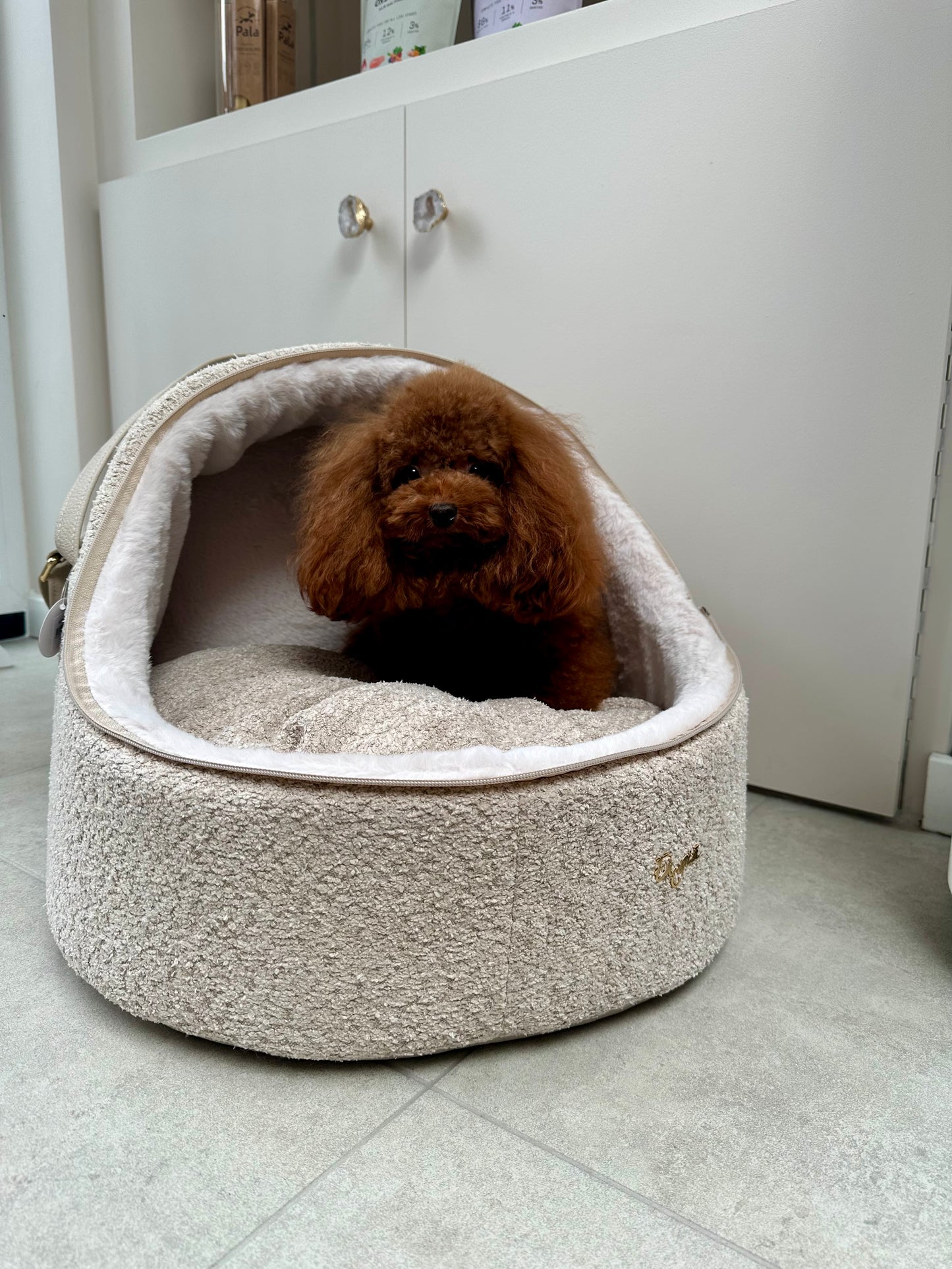 EH GIA Car Igloo Decor + Panna Eco Fur Honden Autostoel, Maat 2