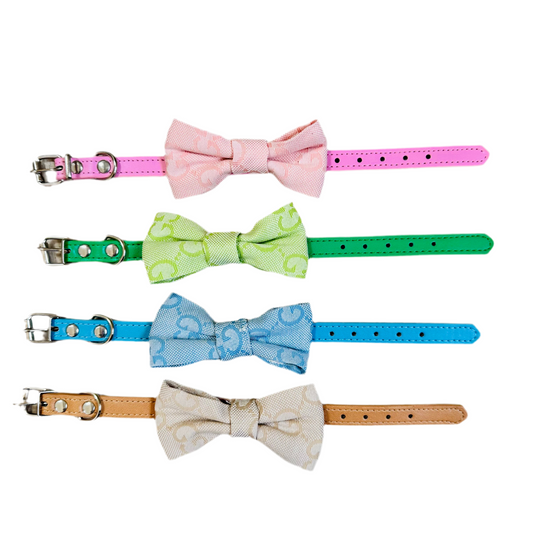 Halsband met Strik en bijpassende lijn - GG print