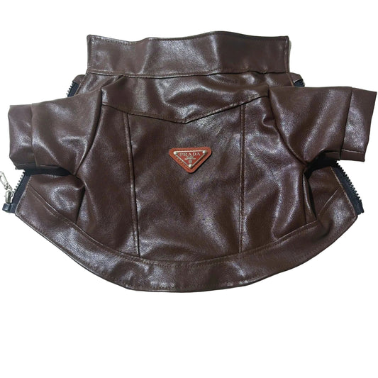 Pawda Hondenjas Leerlook Bruin