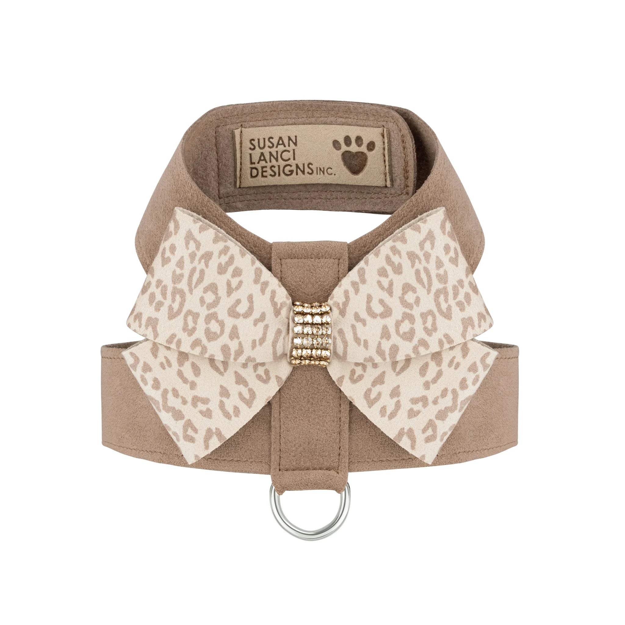 Susan Lanci | Baby Cheetah with Gold Giltmore Nouveau Bow Tinkie Harness -  Fawn