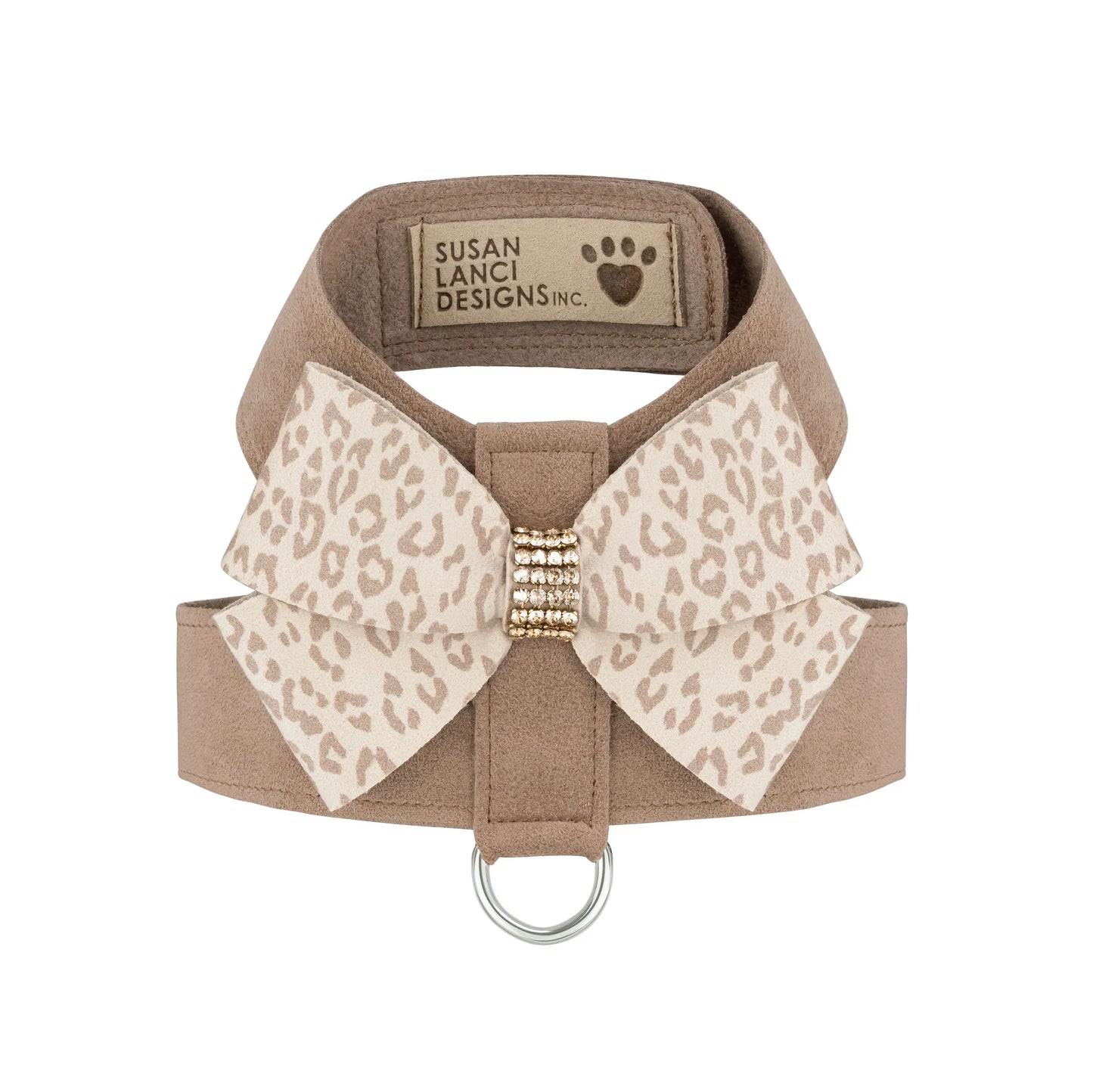 Susan Lanci | Baby Cheetah with Gold Giltmore Nouveau Bow Tinkie Harness -  Fawn