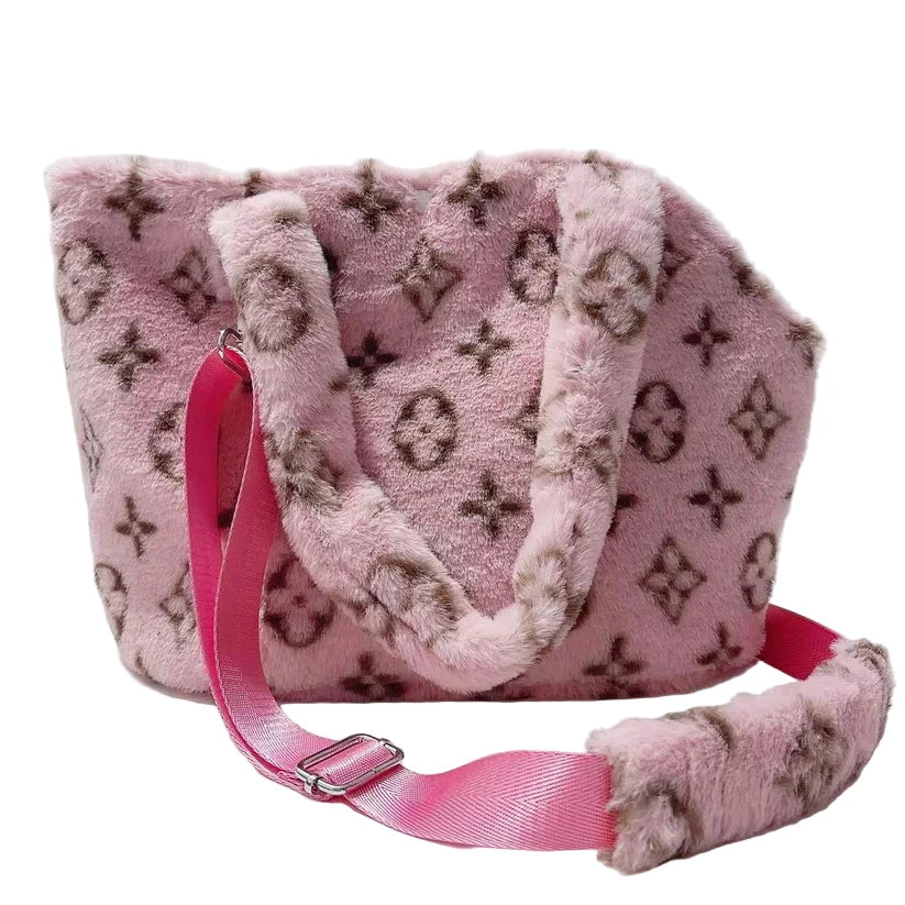 Zachte Hondentas met Print - Roze