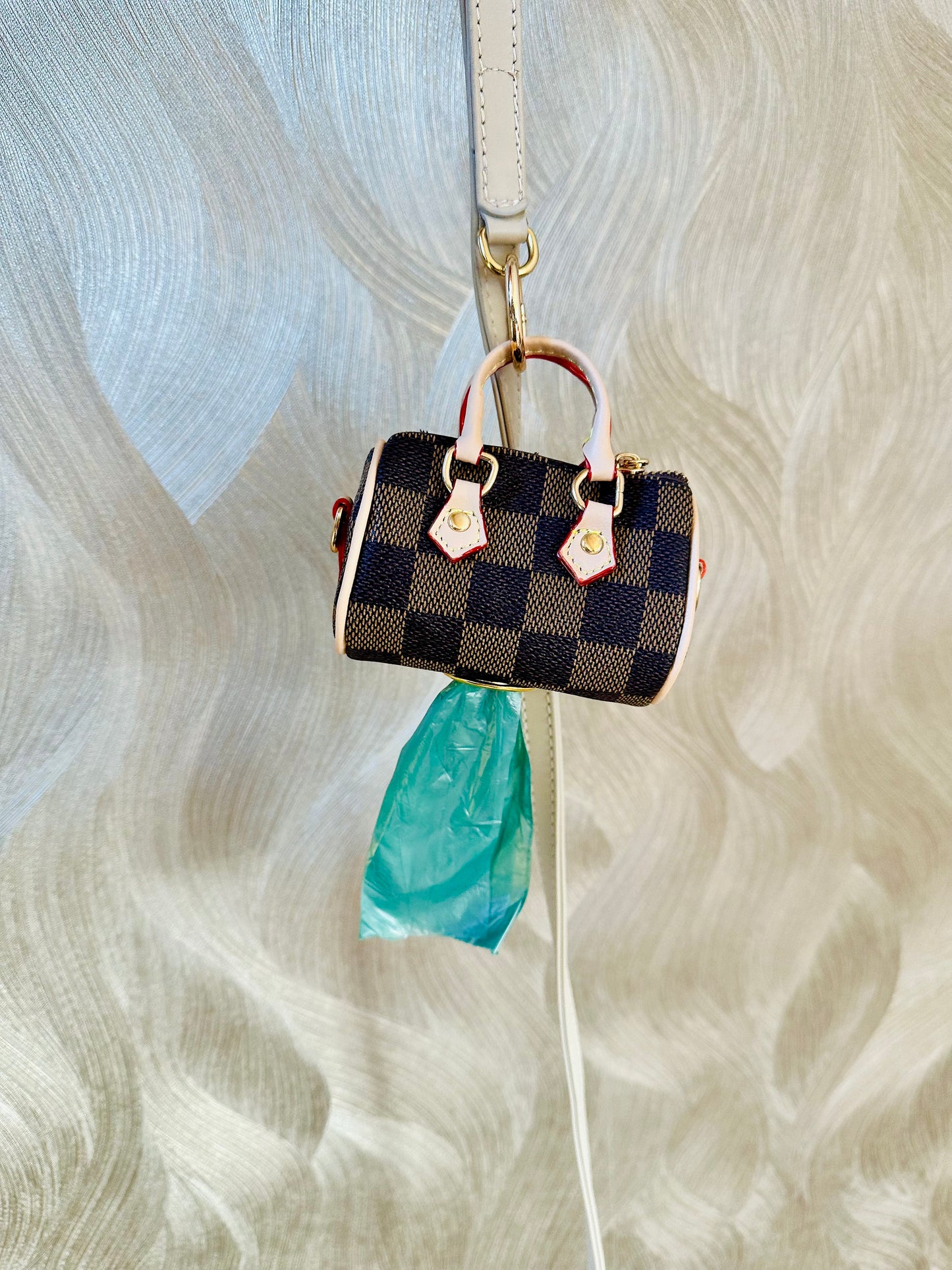 Poepzakhouder Tasje - Bruin Blokjes