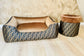 Luxe Handgemaakte Velvet Hondenmand | FF print Bruin/Brons