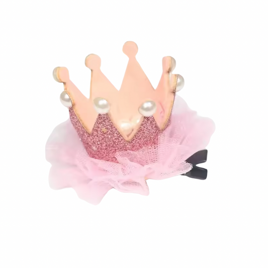 Royal Princess Kroontje, Roze | Luxe Hondenaccessoire met Glitters, Tule en Pareltjes