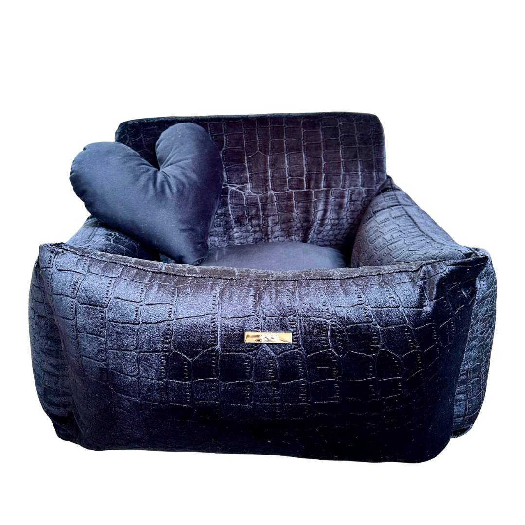 Elite Puppy | Autostoel Velvet Croco Black
