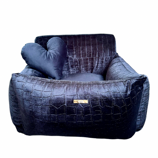 Elite Puppy | Autostoel Velvet Croco Black