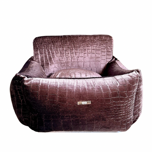 Elite Puppy | Autostoel Velvet Croco Brown