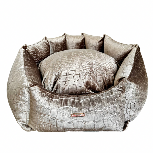 Elite Puppy | Shell Mand Velvet Croco Taupe