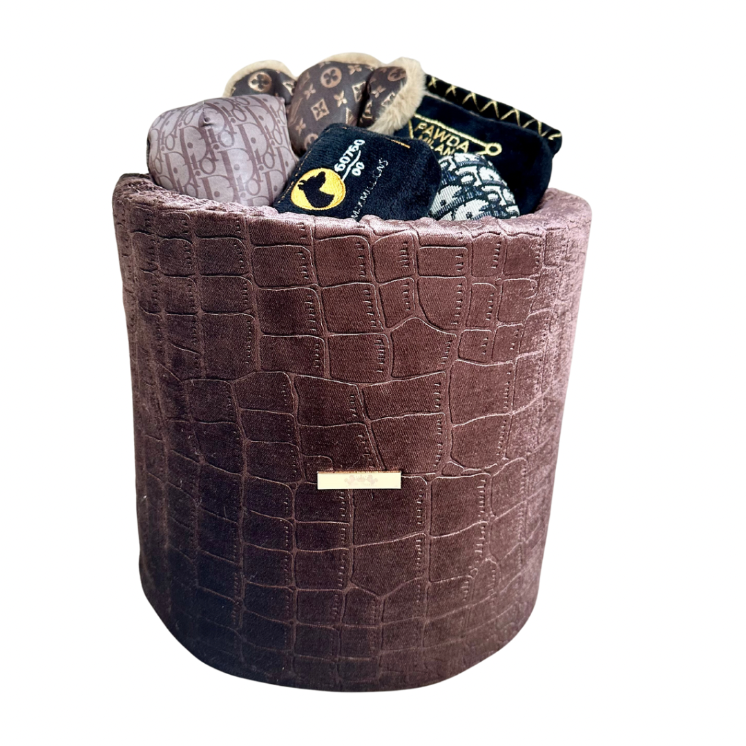 Elite Puppy | Speelgoedmand Velvet Croco Brown