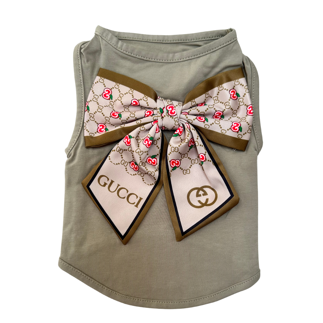 Luxe Hondenshirtje met Grote Strik - Groen