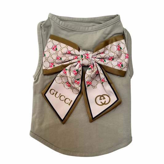 Luxe Hondenshirtje met Grote Strik - Groen