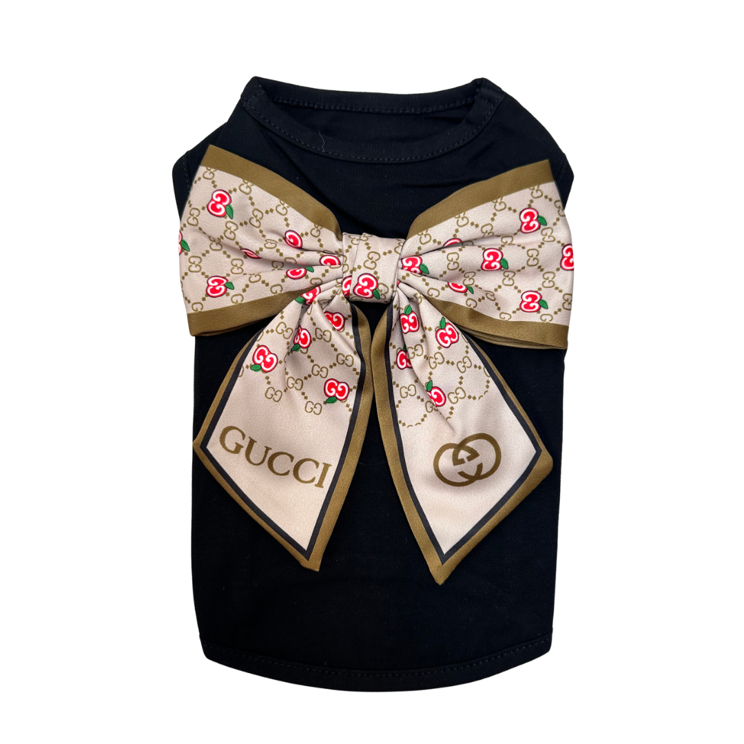 Luxe Hondenshirtje met Grote Strik - Zwart