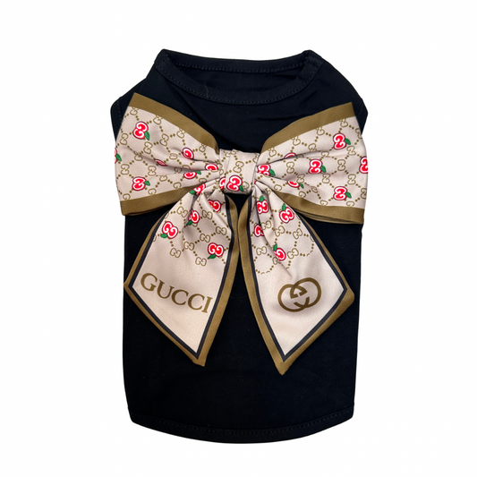 Luxe Hondenshirtje met Grote Strik - Zwart