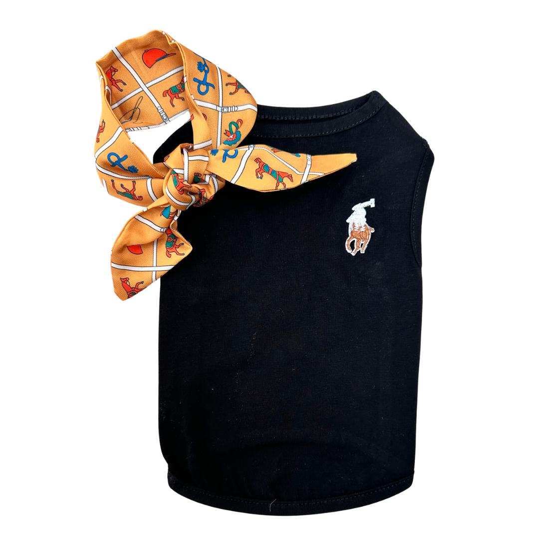 Luxe Hondenshirtje met Bijpassend Sjaaltje -  Zwart