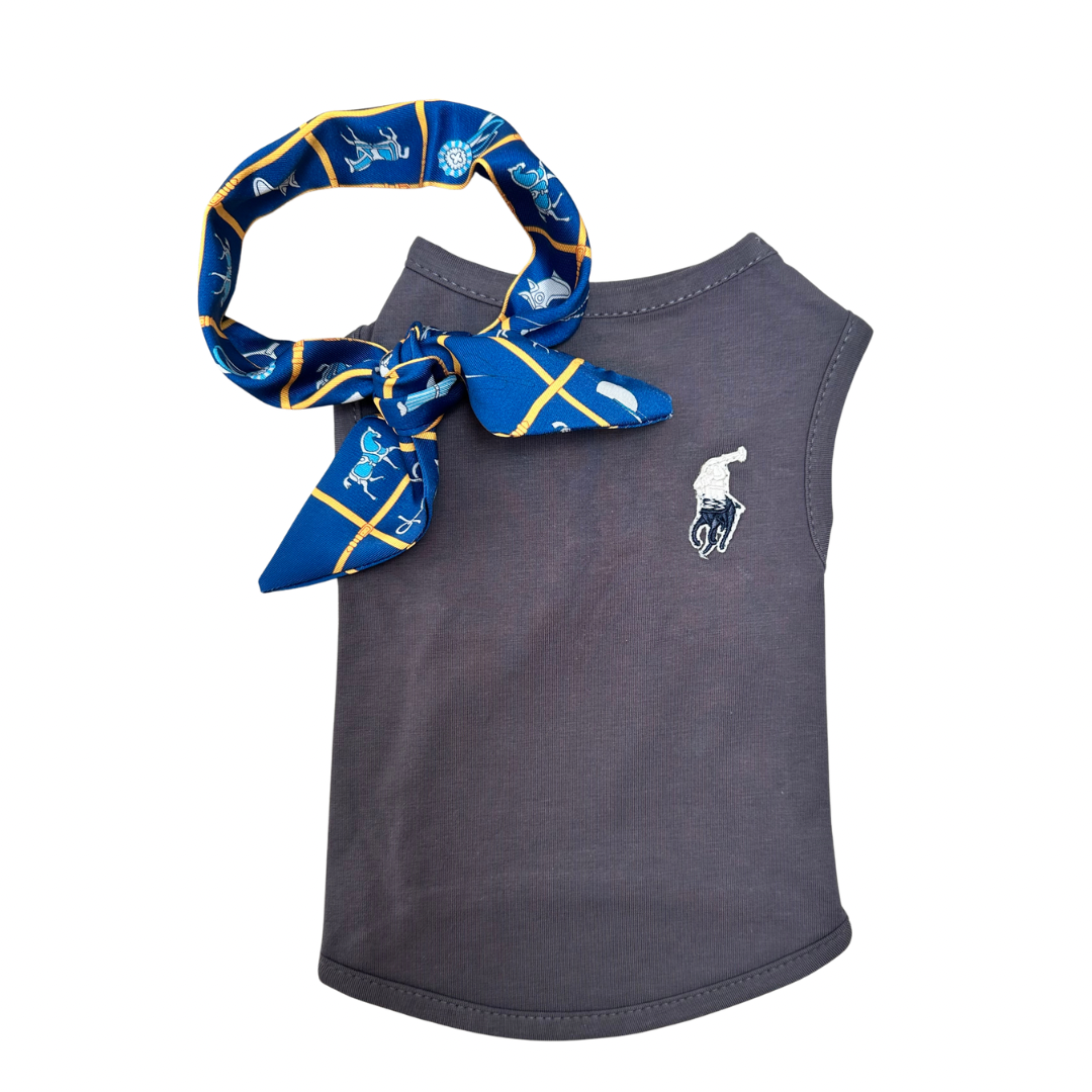 Luxe Hondenshirtje met Bijpassend Sjaaltje -  Grijs