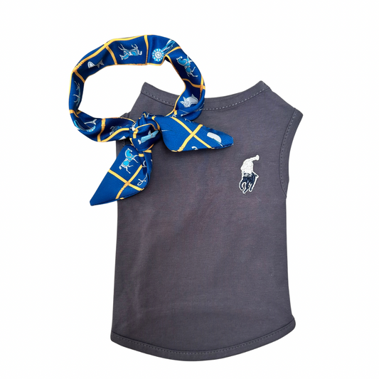 Luxe Hondenshirtje met Bijpassend Sjaaltje -  Grijs
