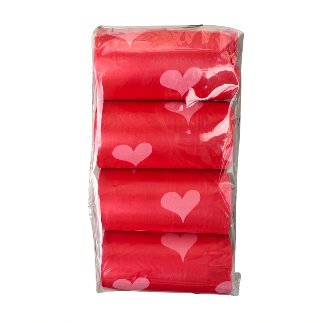 Poepzakjes hartjes roze 4X20 st