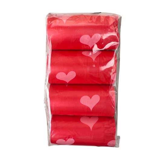 Poepzakjes hartjes roze 4X20 st