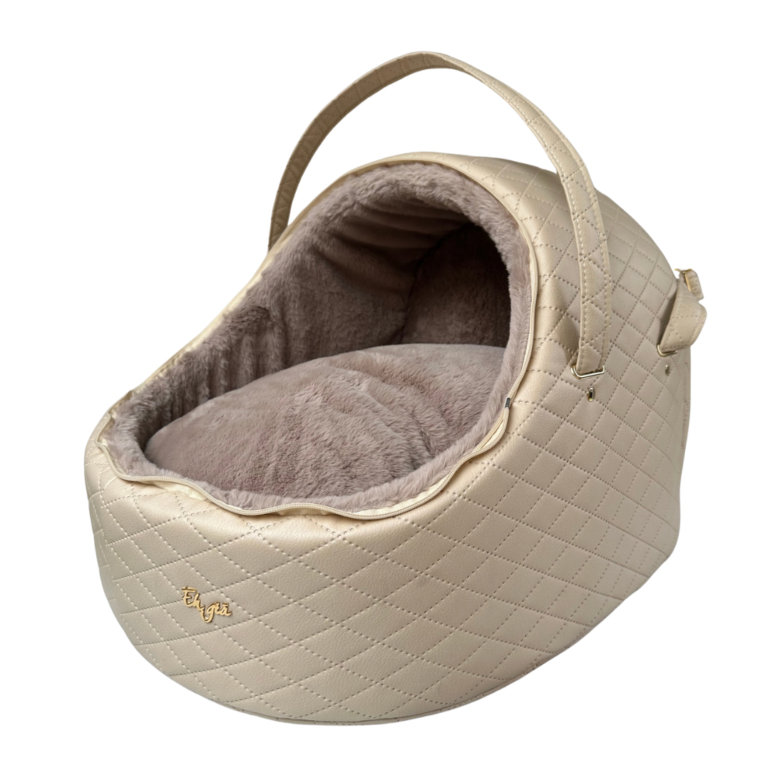 EH GIA Car Igloo Square Honden Autostoel Beige + Light Taupe, Maat 2