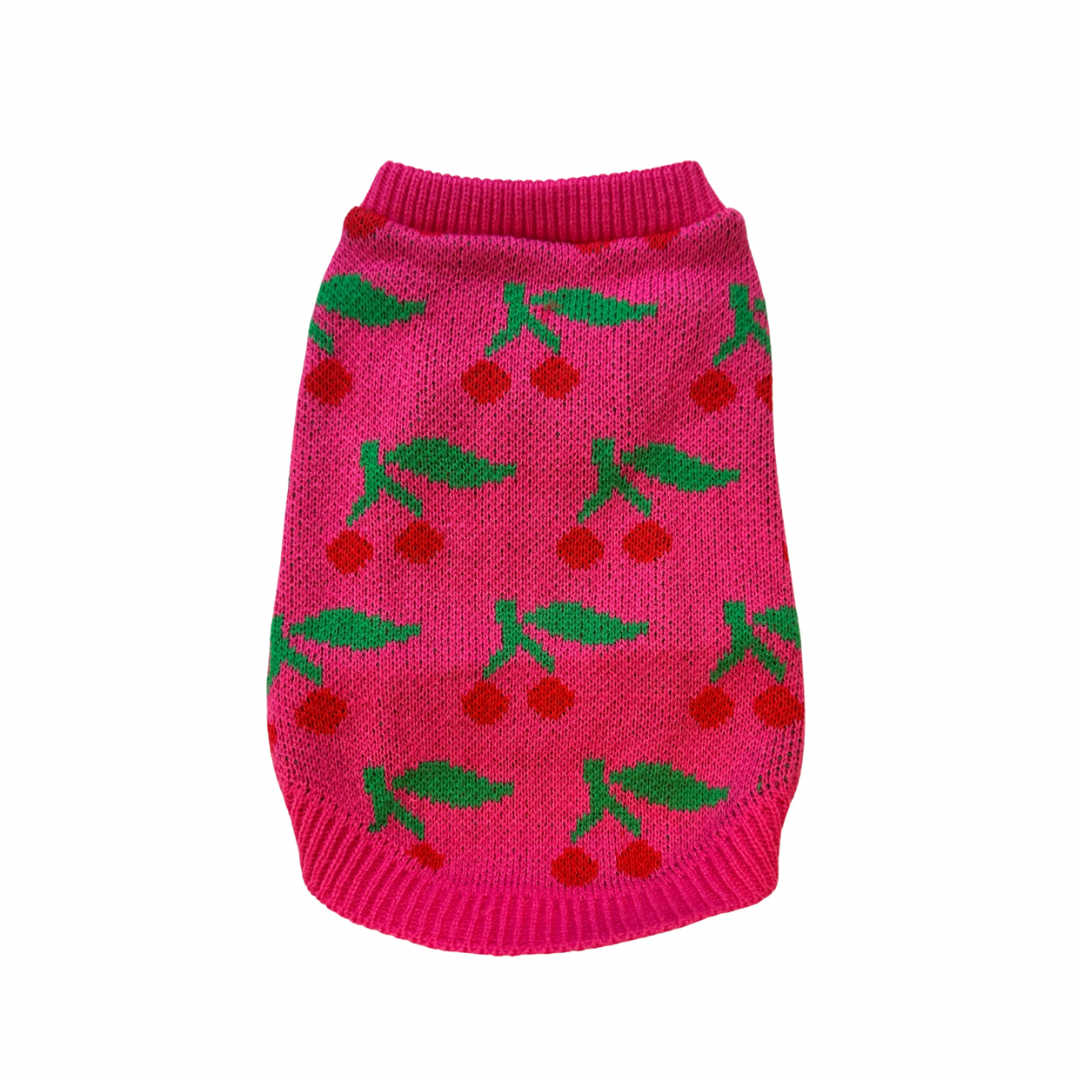 Roze Hondentrui met Geborduurde Kersjes