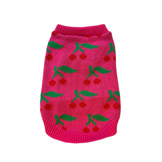 Roze Hondentrui met Geborduurde Kersjes